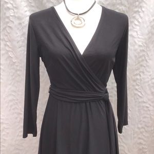 I.N.C. Black Wrap Tie Waist Dress Size M